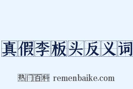 真假李板头反义词是什么意思的图片